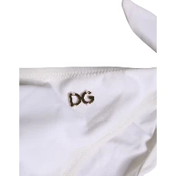 White Side Tie Logo Bikini Bottom Underwear
