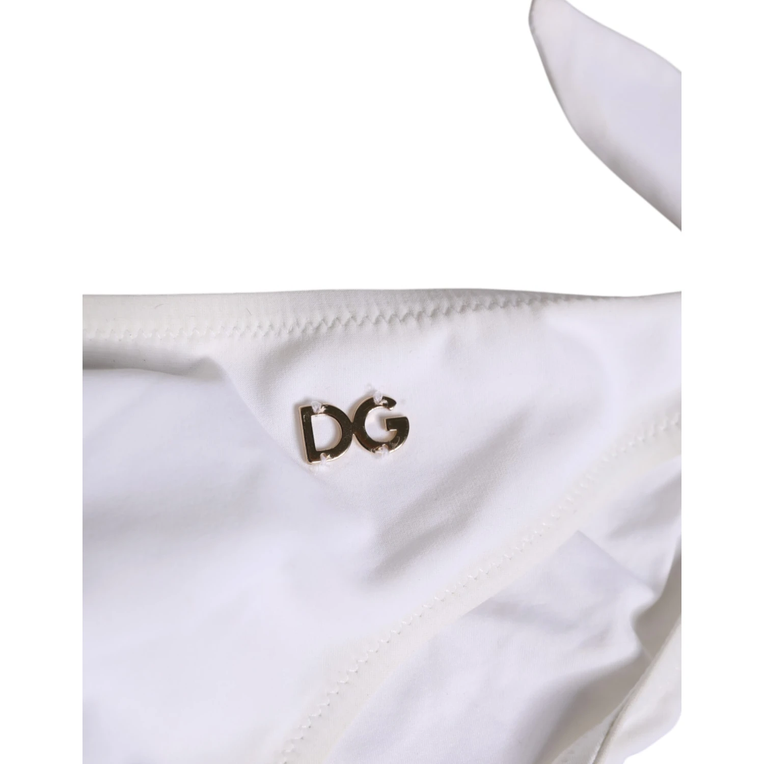 White Side Tie Logo Bikini Bottom Underwear