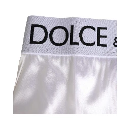 White Satin High-Waist Brief Logo Women Underwear