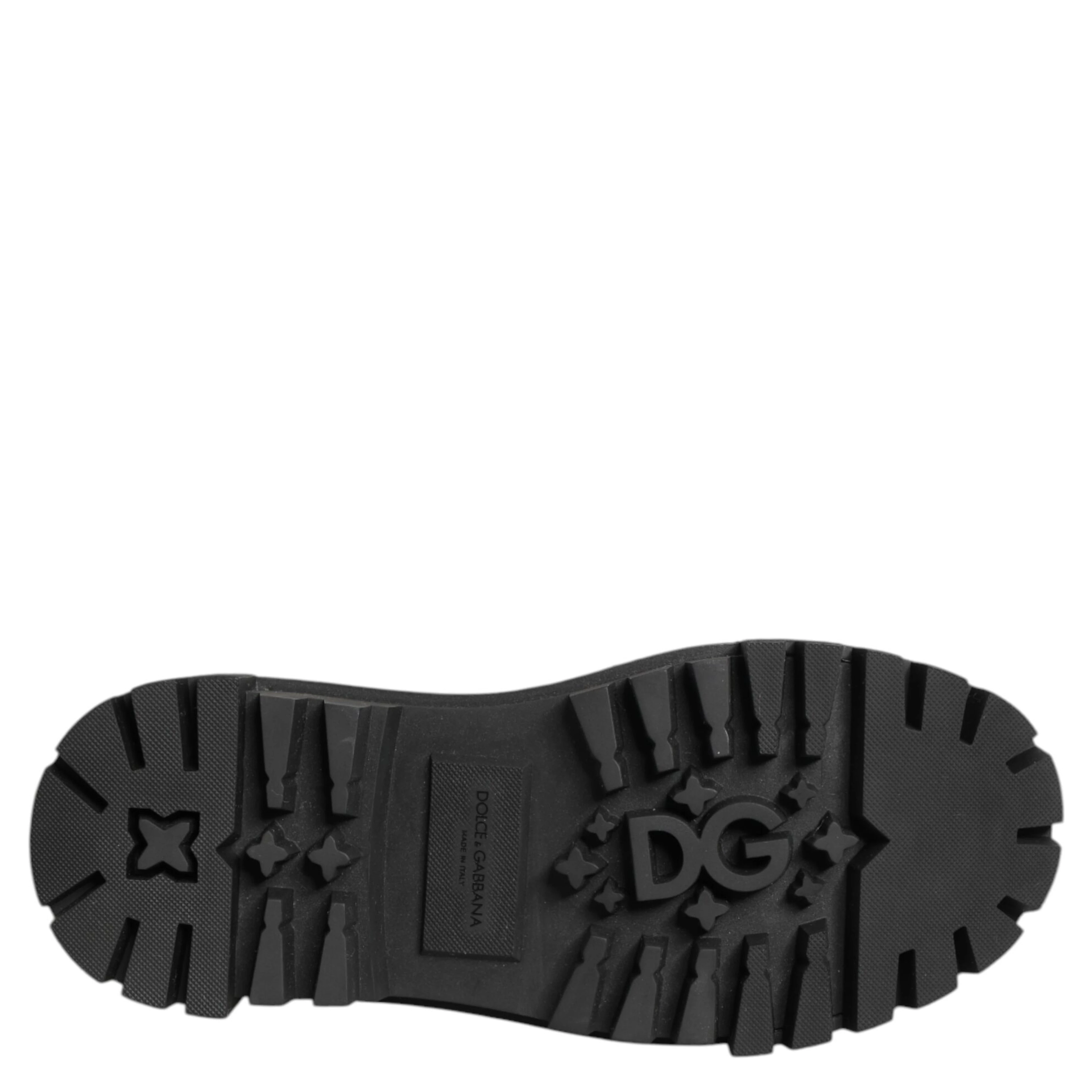 Black Leather Jeweled Crystals Derby Shoes