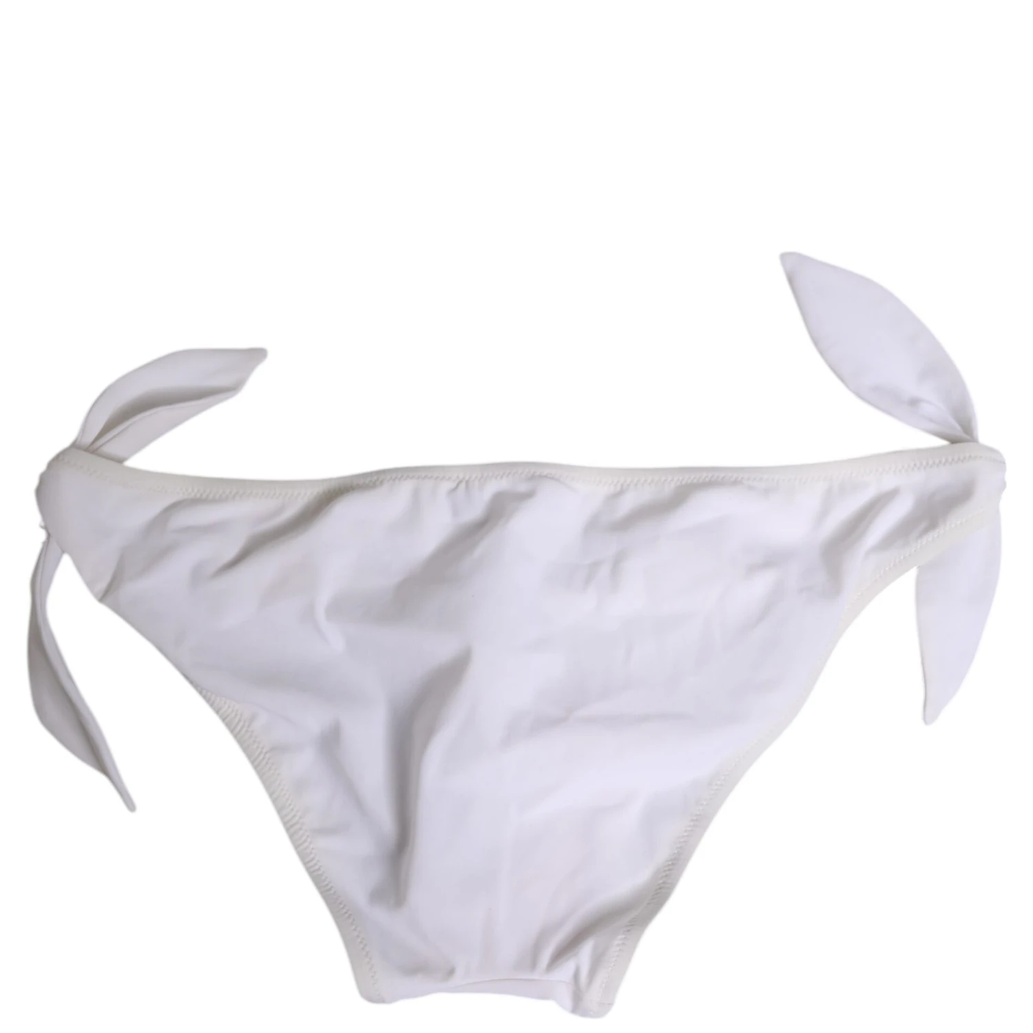 White Side Tie Logo Bikini Bottom Underwear