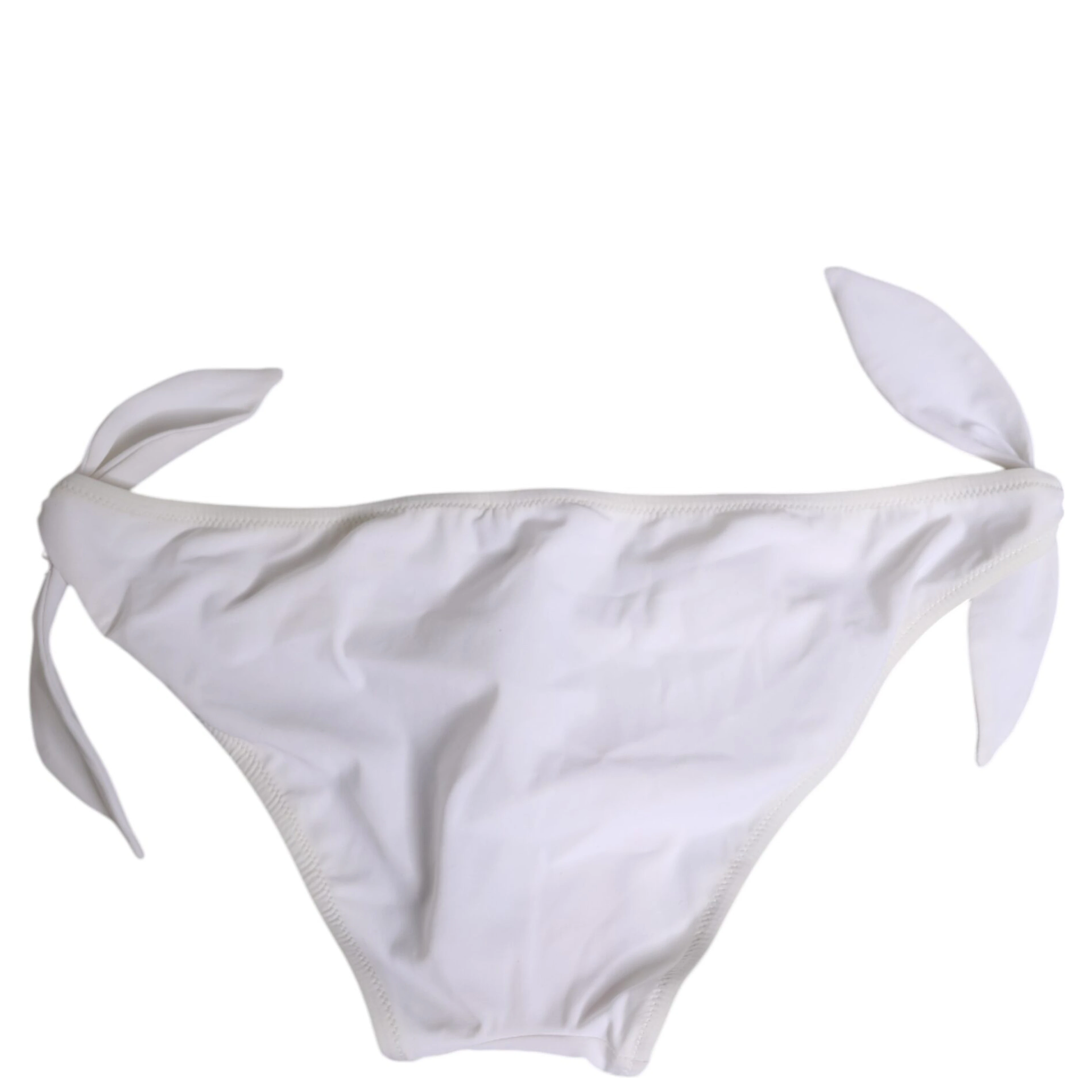 White Side Tie Logo Bikini Bottom Underwear