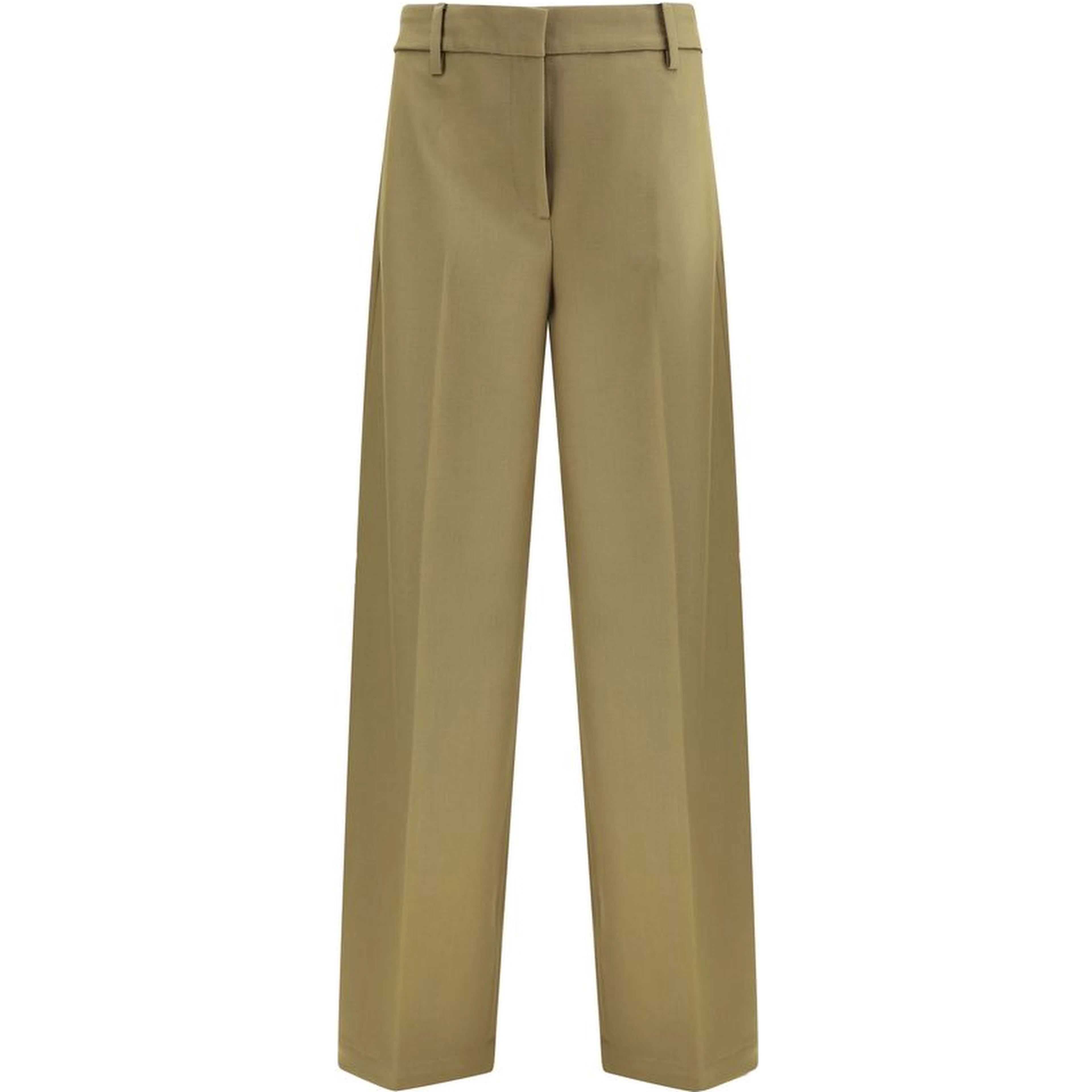 Green Polyester Dress Pants