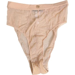 Beige Sheer Mesh High Waist Panty Underwear