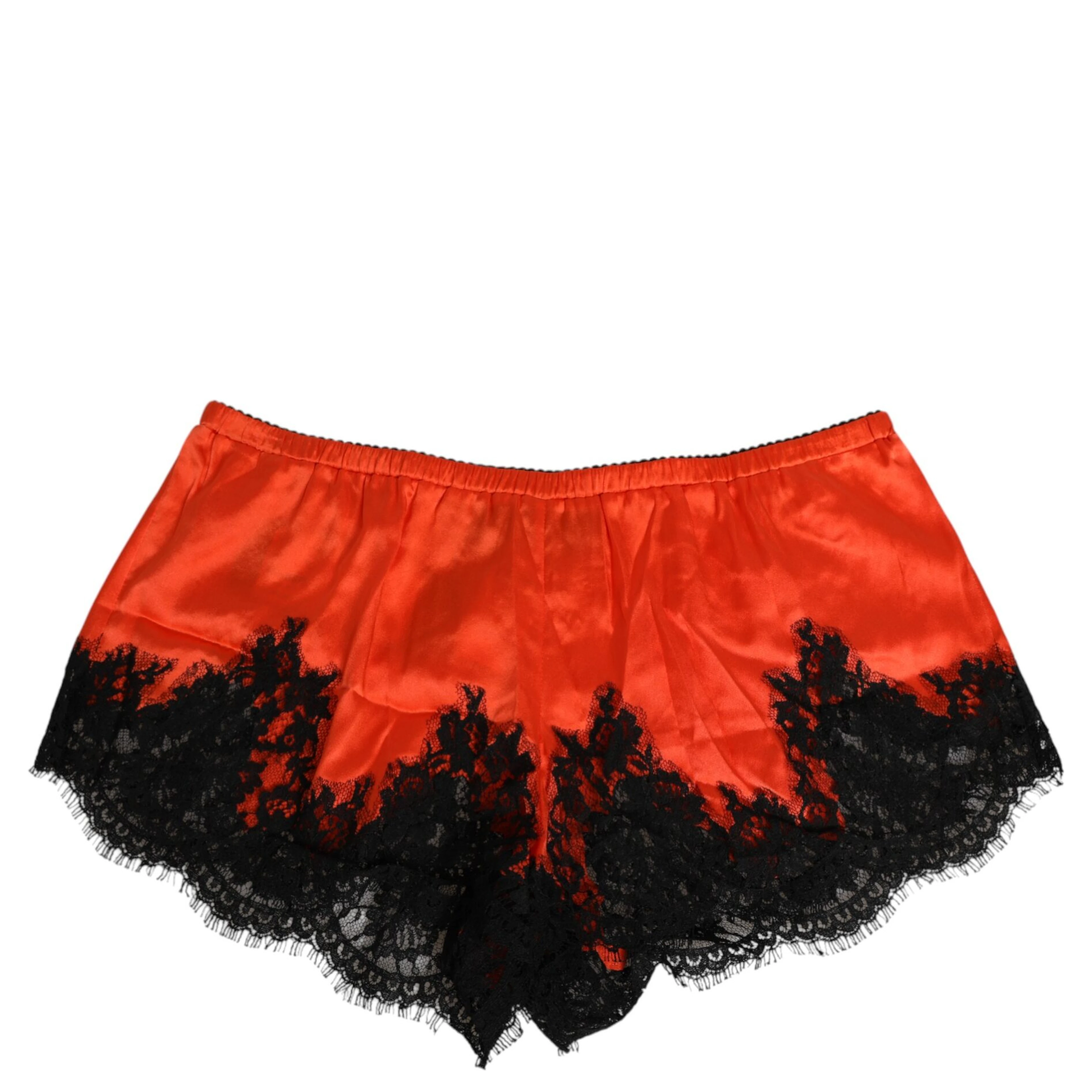 Red Silk Satin Lace Shorts Underwear