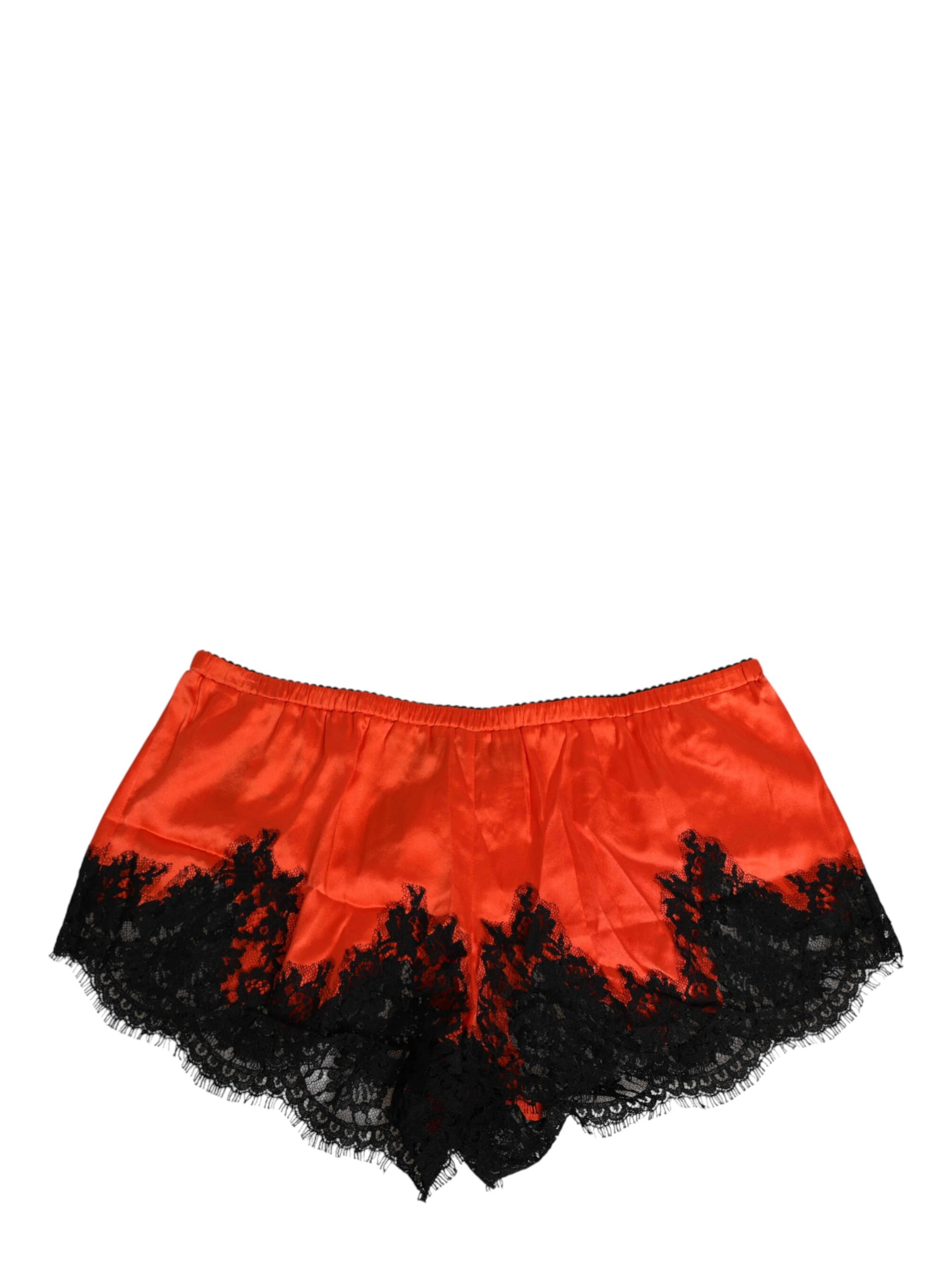 Red Silk Satin Lace Shorts Underwear