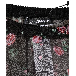 Black Pink Floral Lace Mesh Lingeri Underwear