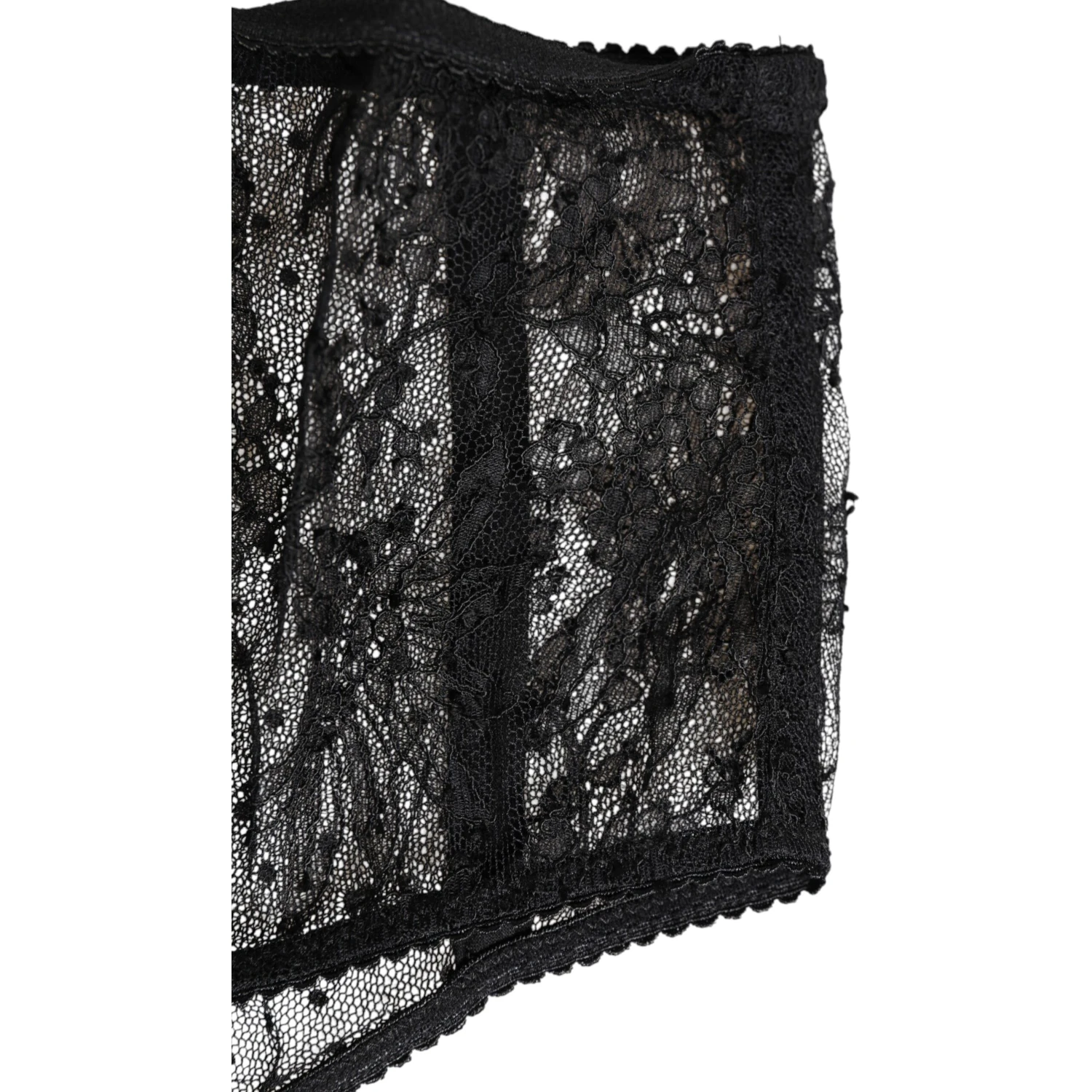 Black Lace Polka Dot Mesh High Waist Underwear