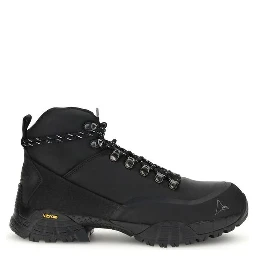 Black Leather Lace-Up Boots