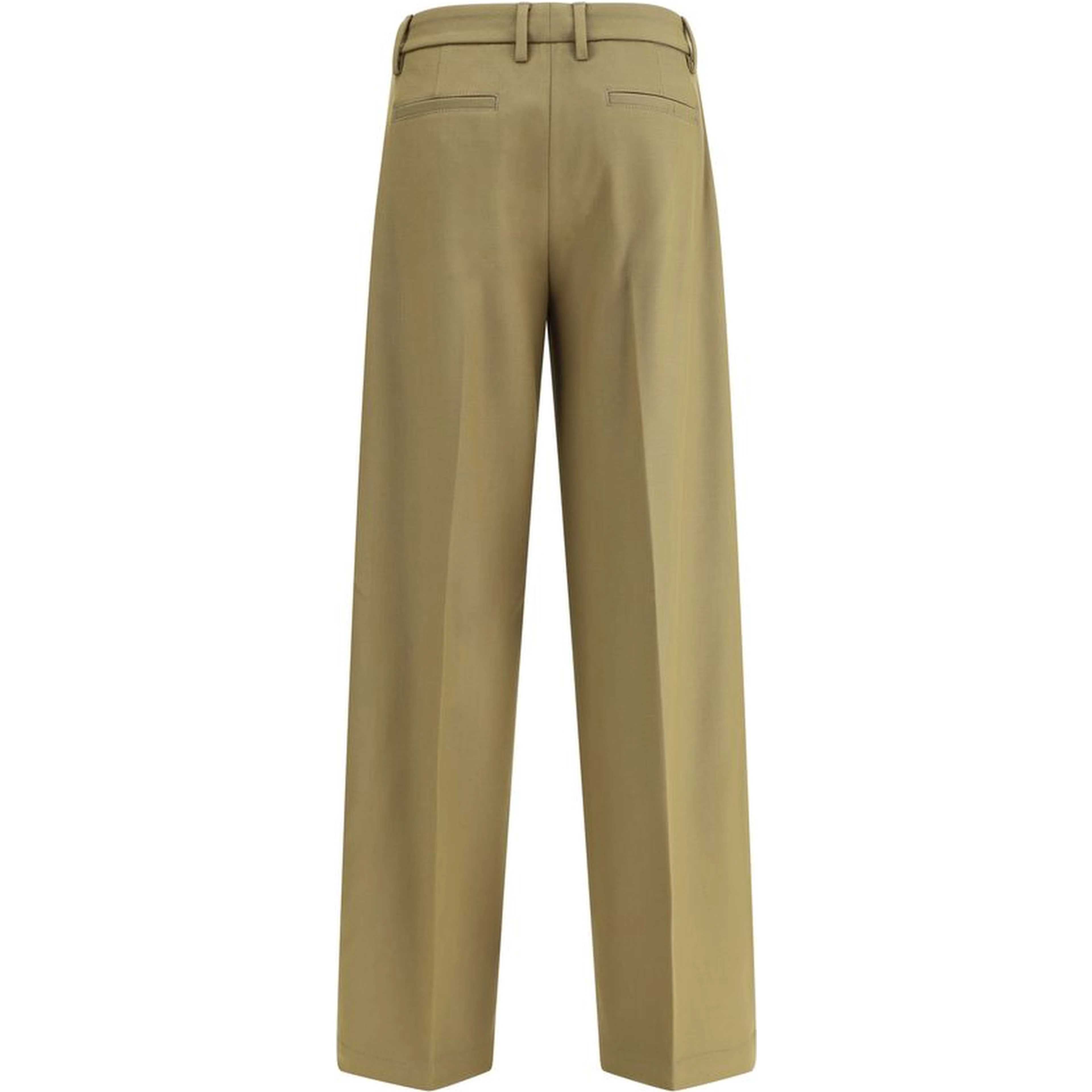 Green Polyester Dress Pants