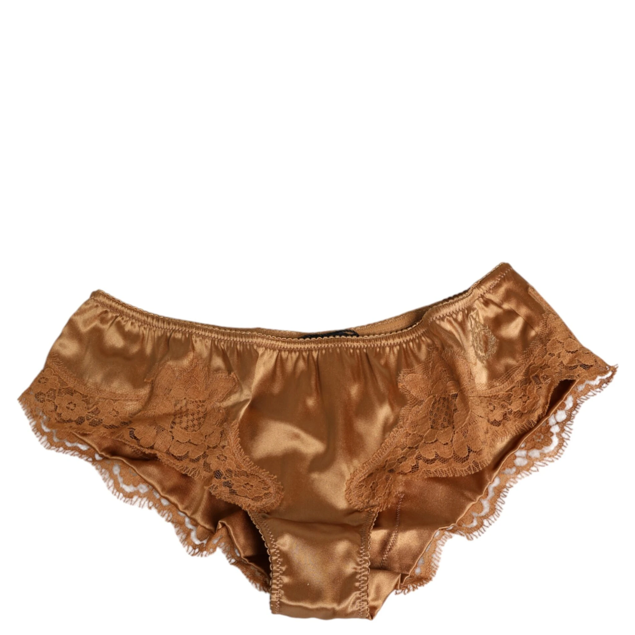Brown Lace Silk Satin Slip Panties Underwear