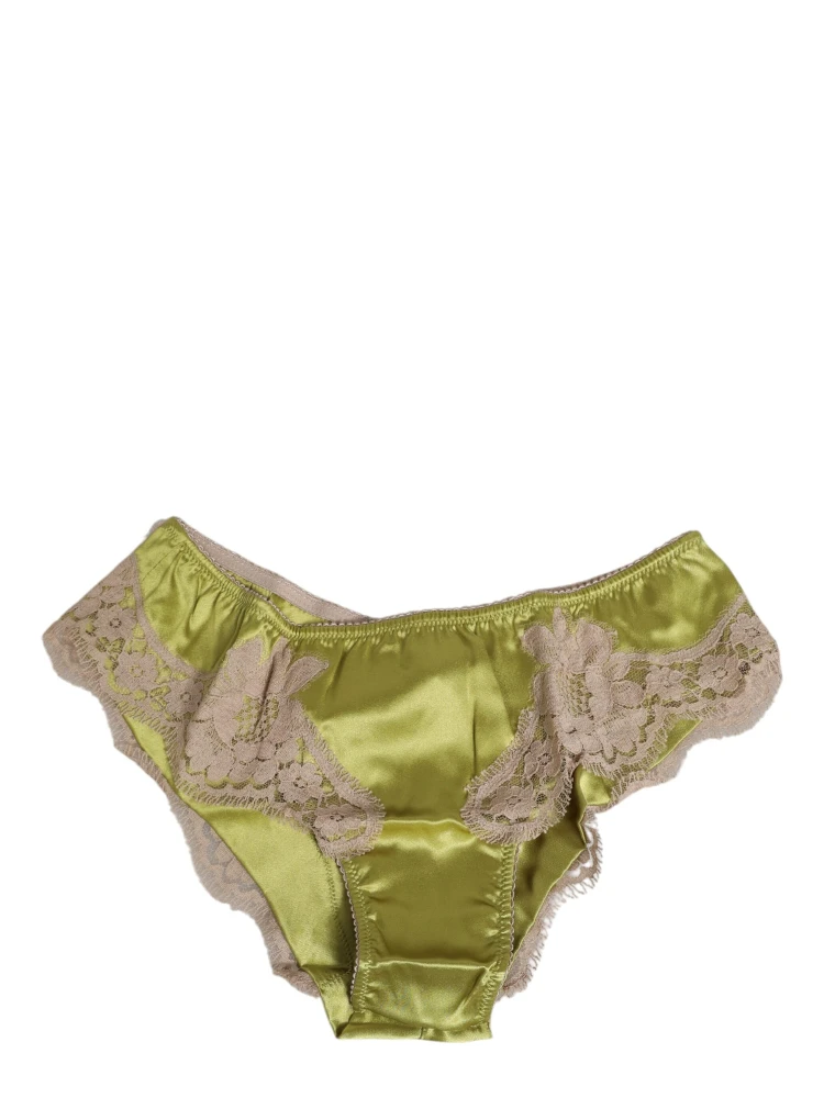 Green Silk Satin Lace Trim New Slip Underwear alternative