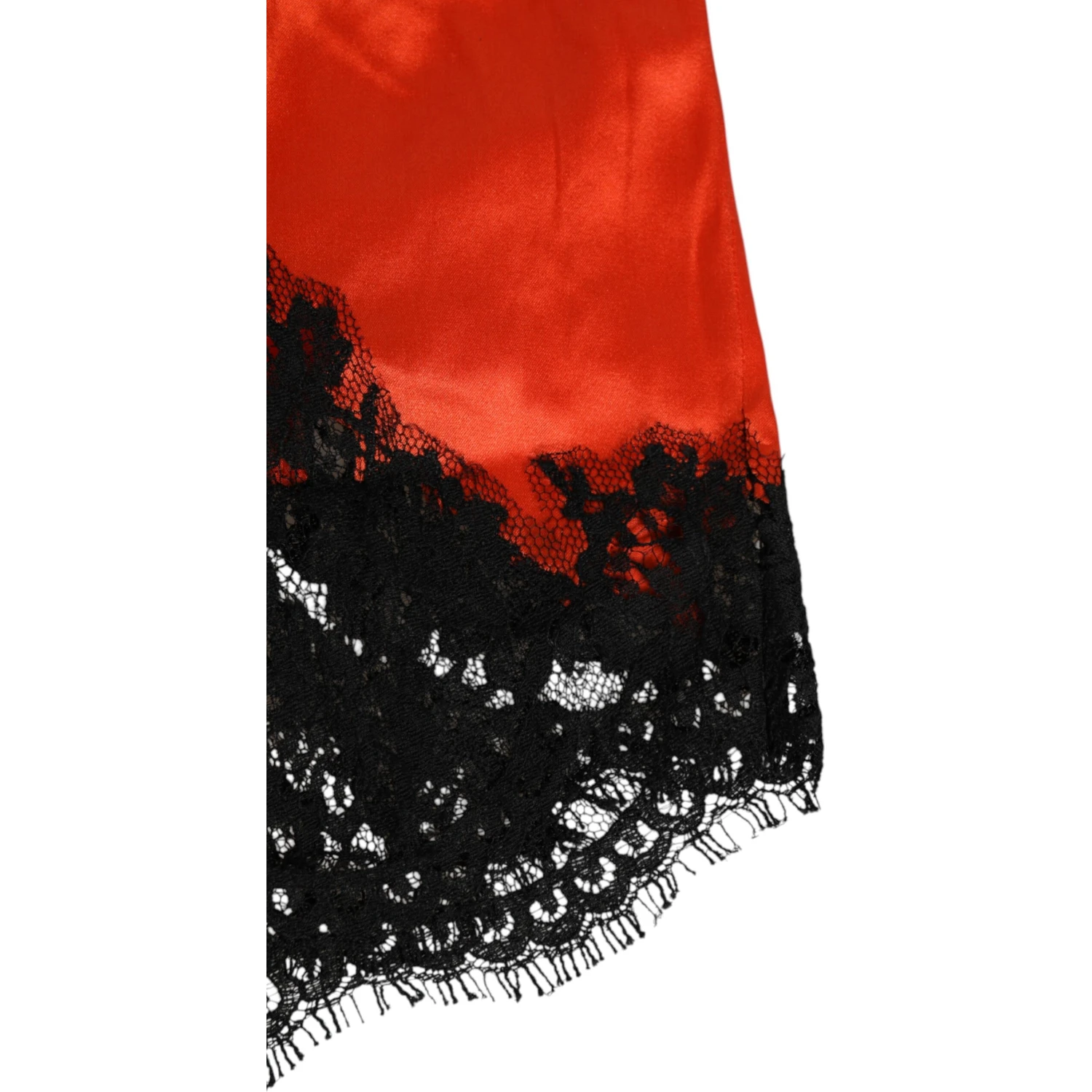 Red Silk Satin Lace Shorts Underwear