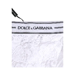 White Lace Slip Brief Logo Waistband Underwear