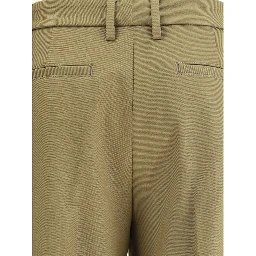 Green Polyester Dress Pants