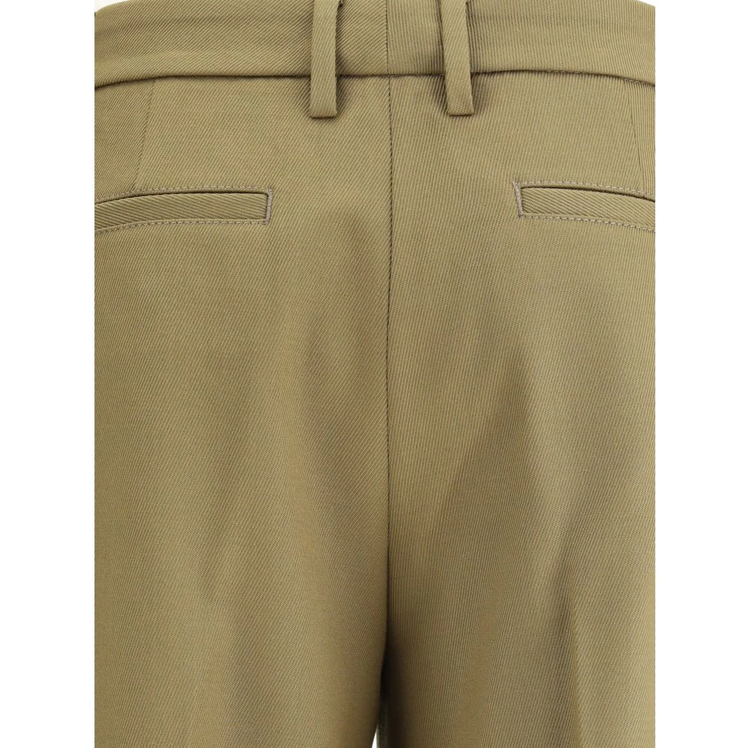 Green Polyester Dress Pants
