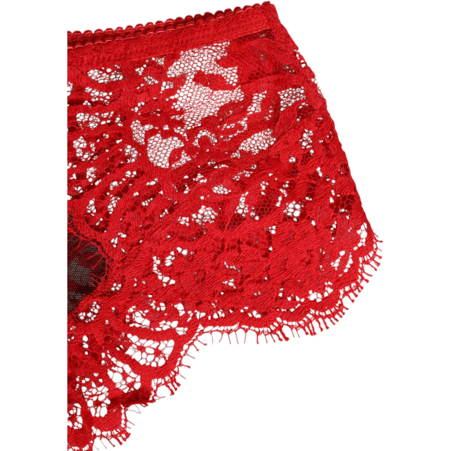 Red Floral Lace Sheer Briefs Women Underwear