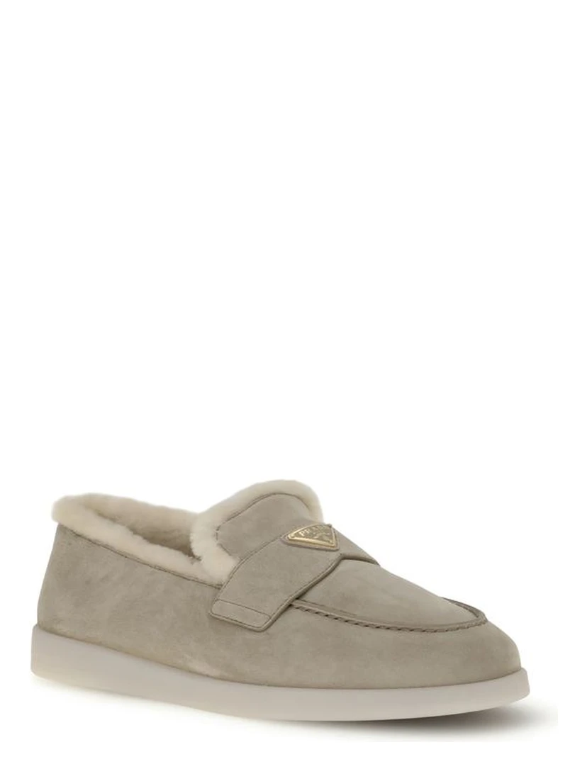 Beige Rubber Slip-On Loafers