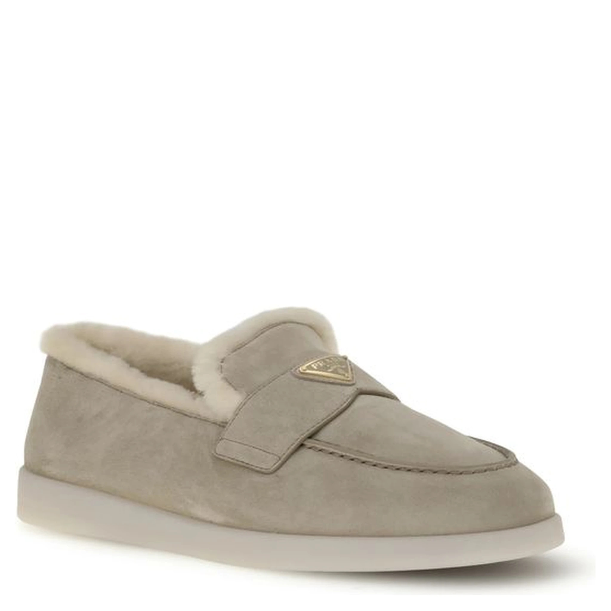 Beige Rubber Slip-On Loafers