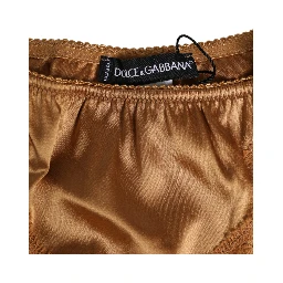 Brown Lace Silk Satin Slip Panties Underwear