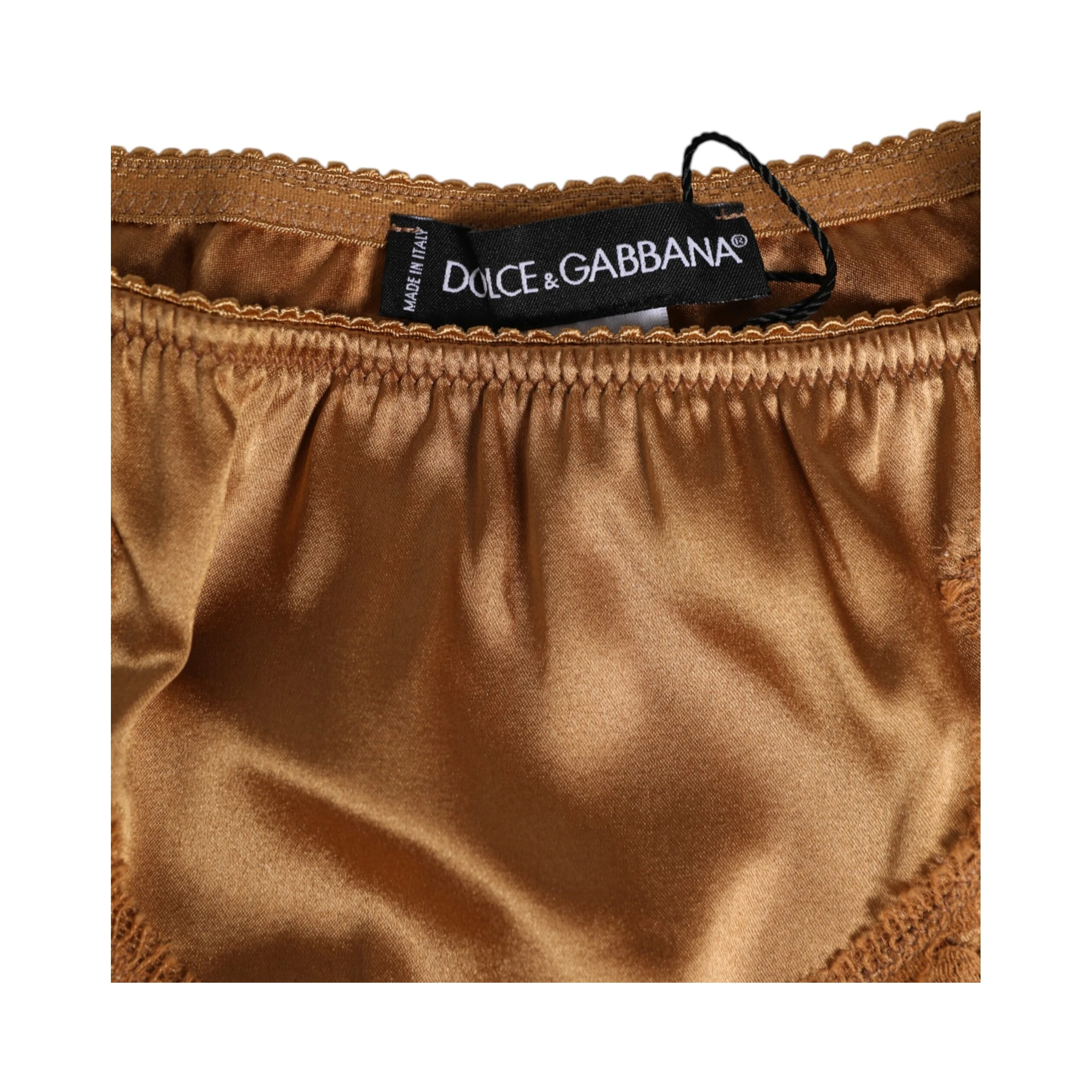 Brown Lace Silk Satin Slip Panties Underwear