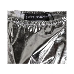 Silver Metallic High Waist Bikini Bottom Women  Underwear
