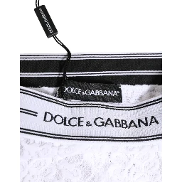 White Lace Slip Brief Logo Waistband Underwear