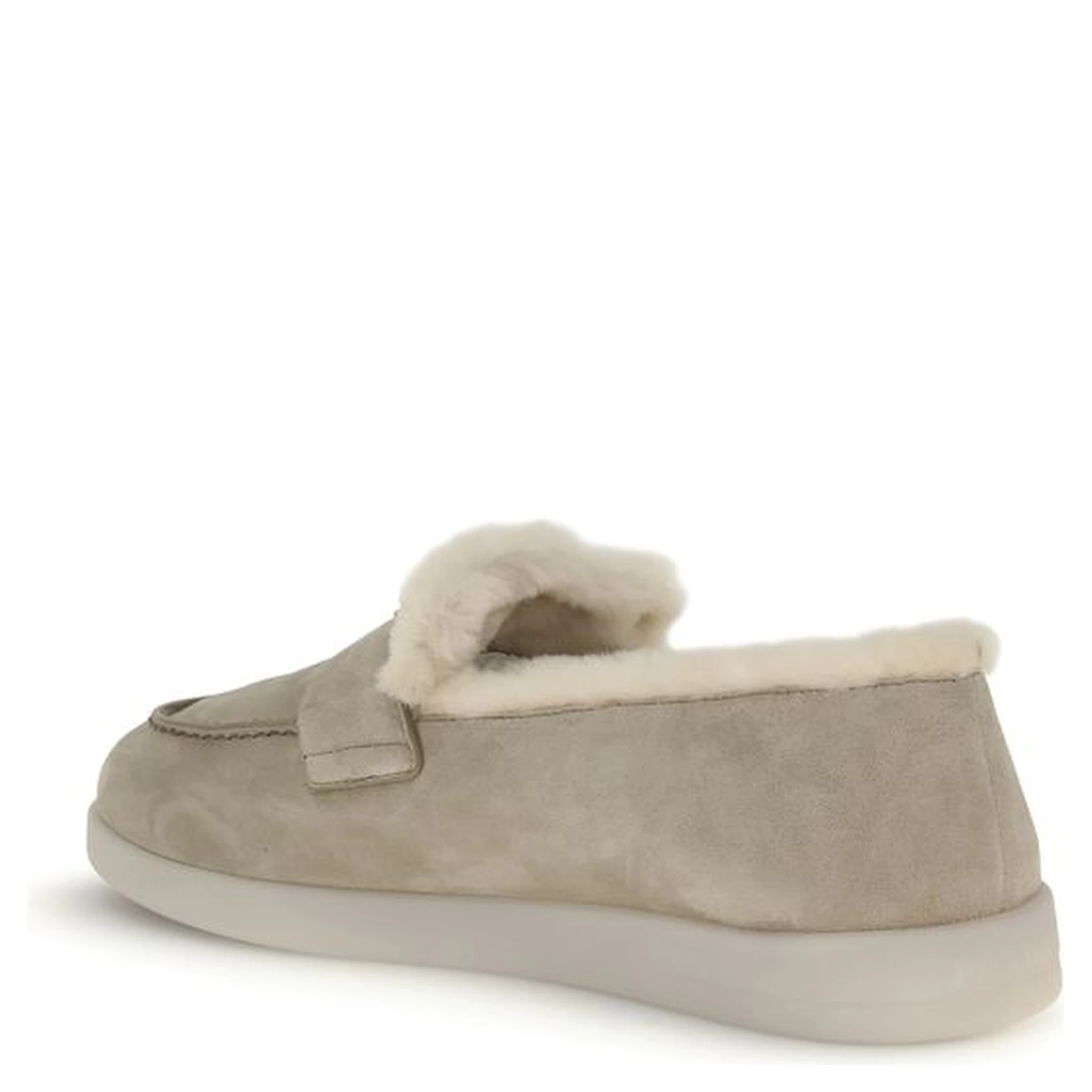 Beige Rubber Slip-On Loafers