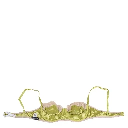Lime Green Silk Satin Lace Padded Balconnet Underwear