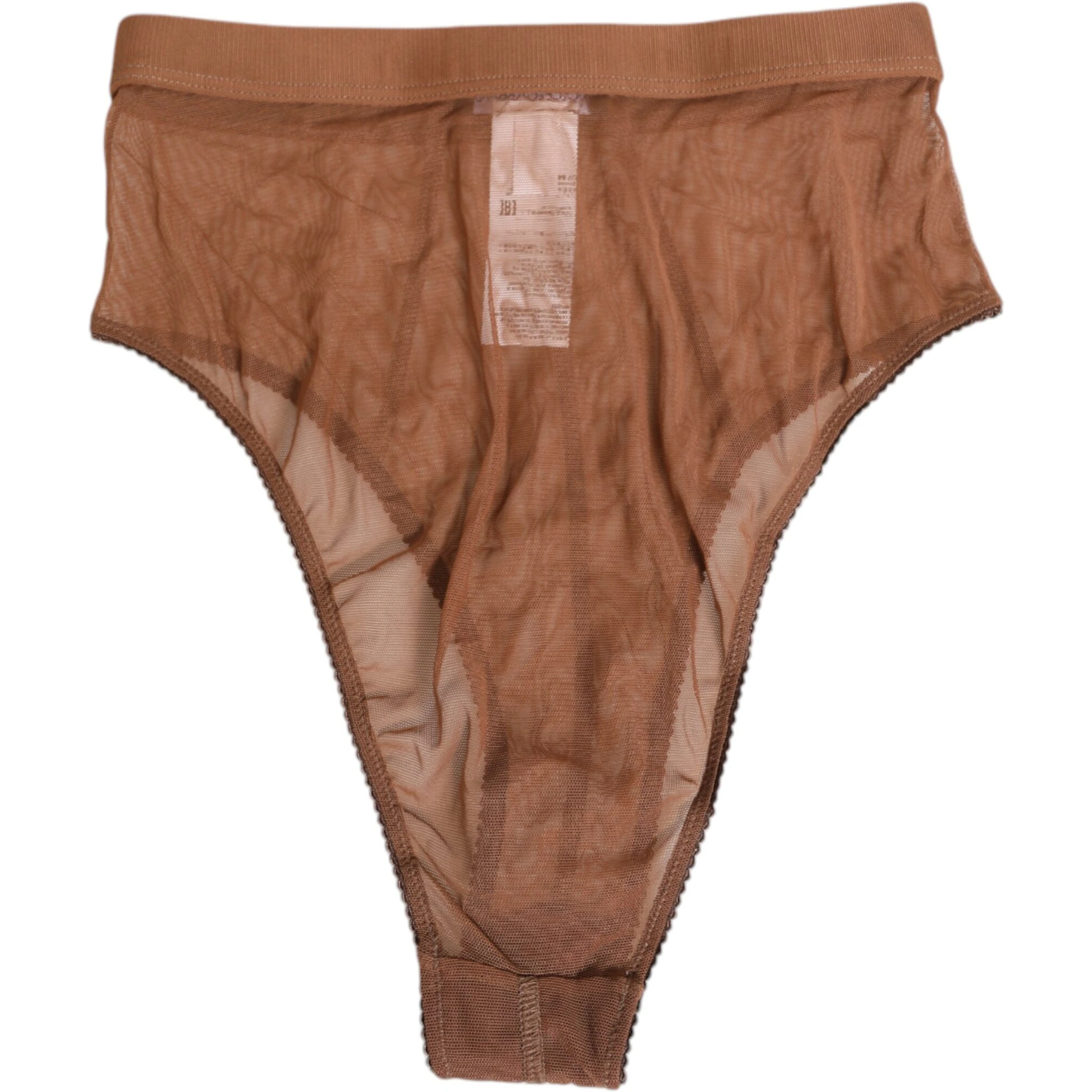 Brown Sheer Mesh High Waist Briefs Underwear