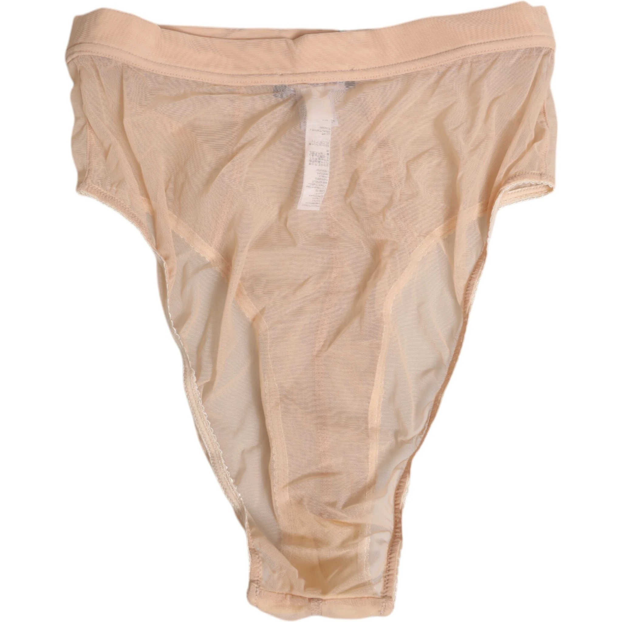 Beige Sheer Mesh High Waist Panty Underwear