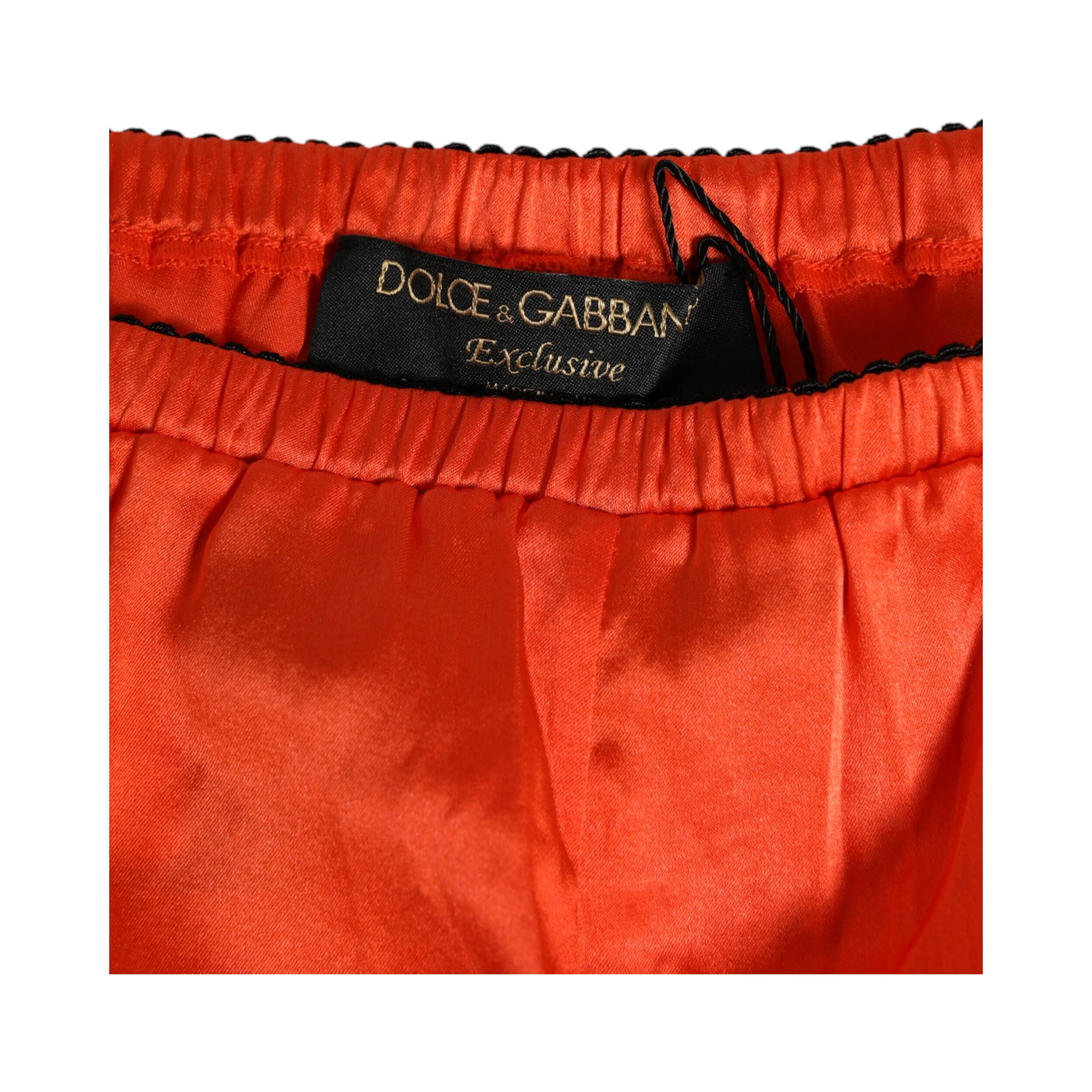 Red Silk Satin Lace Shorts Underwear