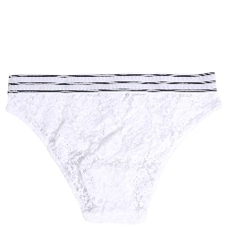 White Lace Slip Brief Logo Waistband Underwear