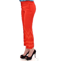Red Pants Cropped 3/4 Short Nude Capri Pants