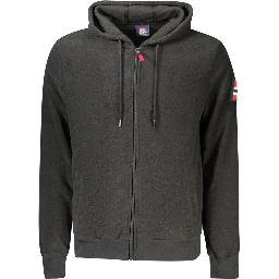Black Polyester Men Sweatshirt