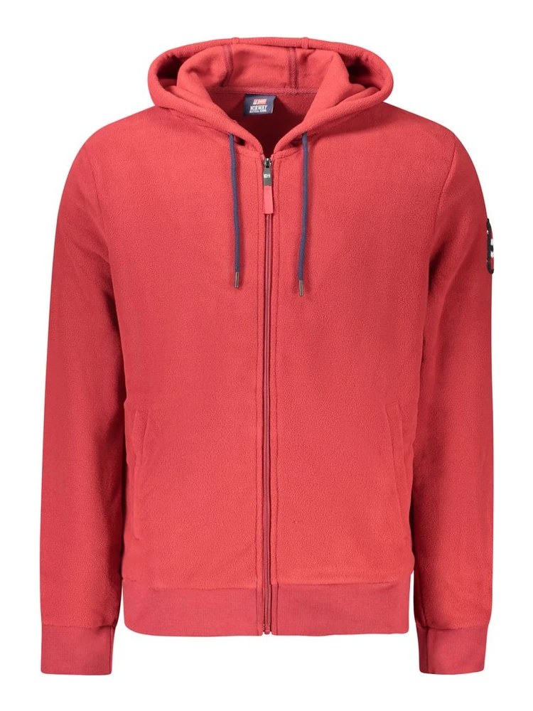 Red Polyester Men Sweater