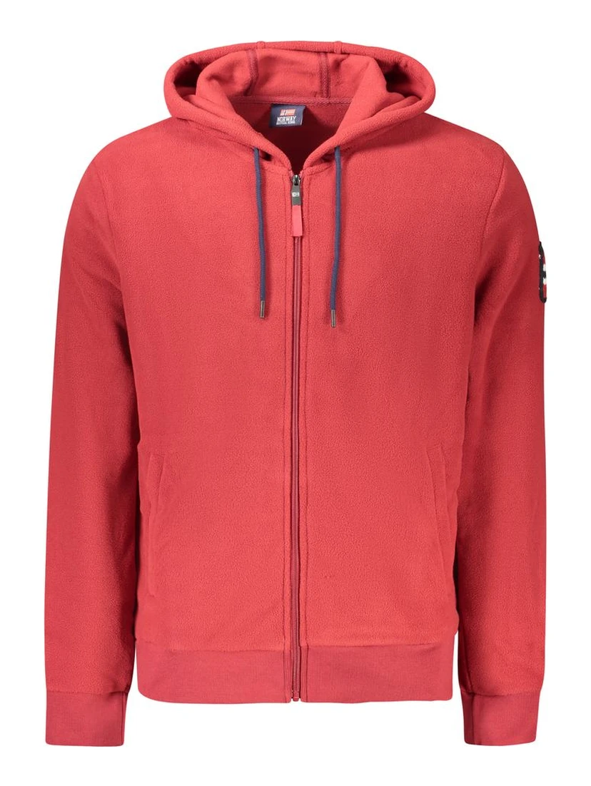 Red Polyester Men Sweater