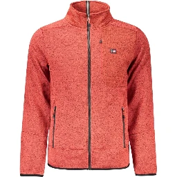 Red Polyester Men Sweater