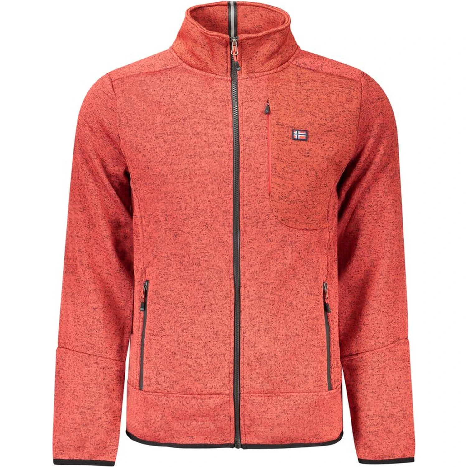 Red Polyester Men Sweater