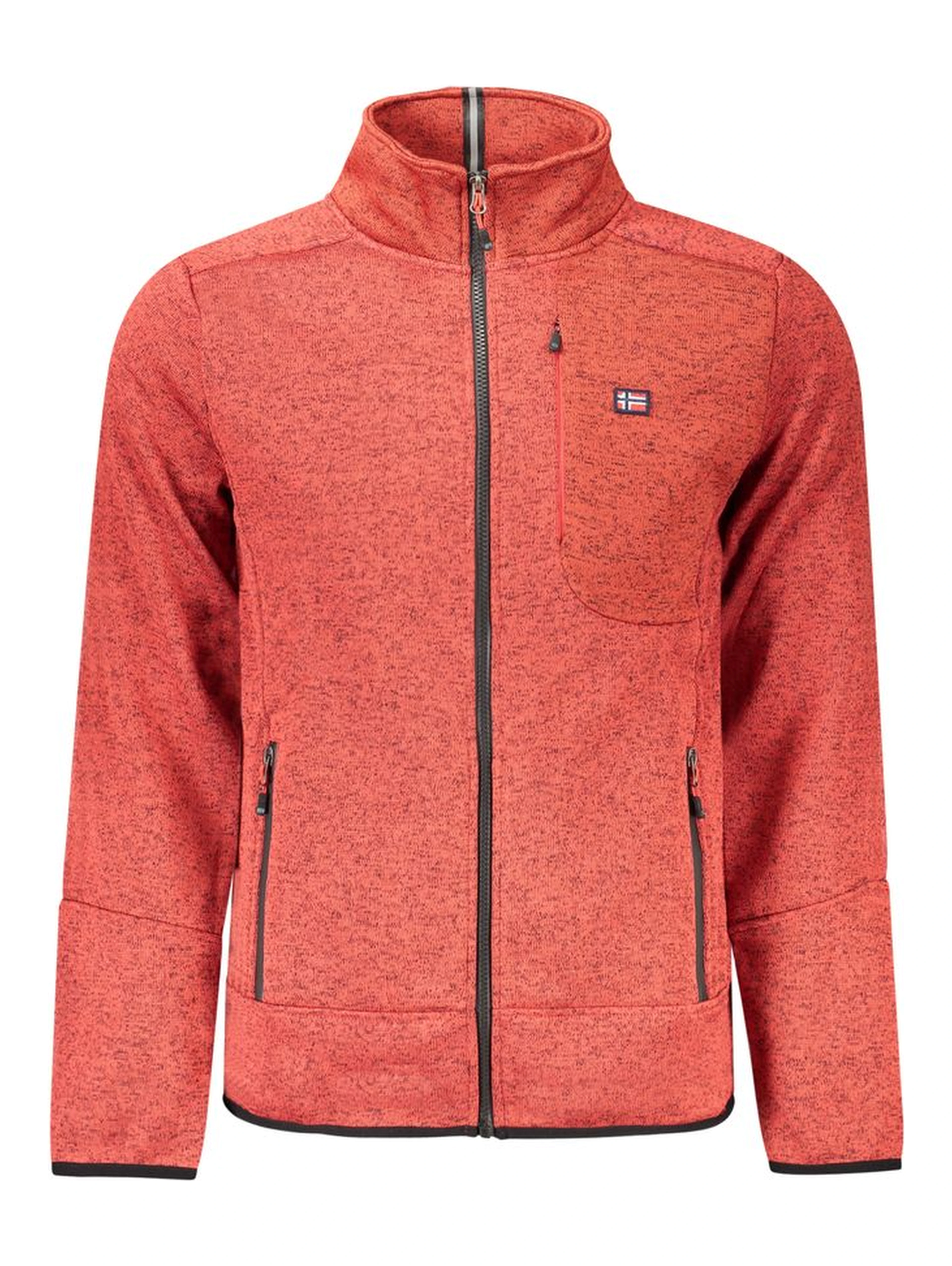 Red Polyester Men Sweater