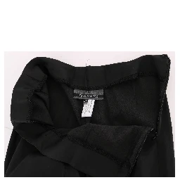 Black Stretch Straight Fit Dress Trousers Pants