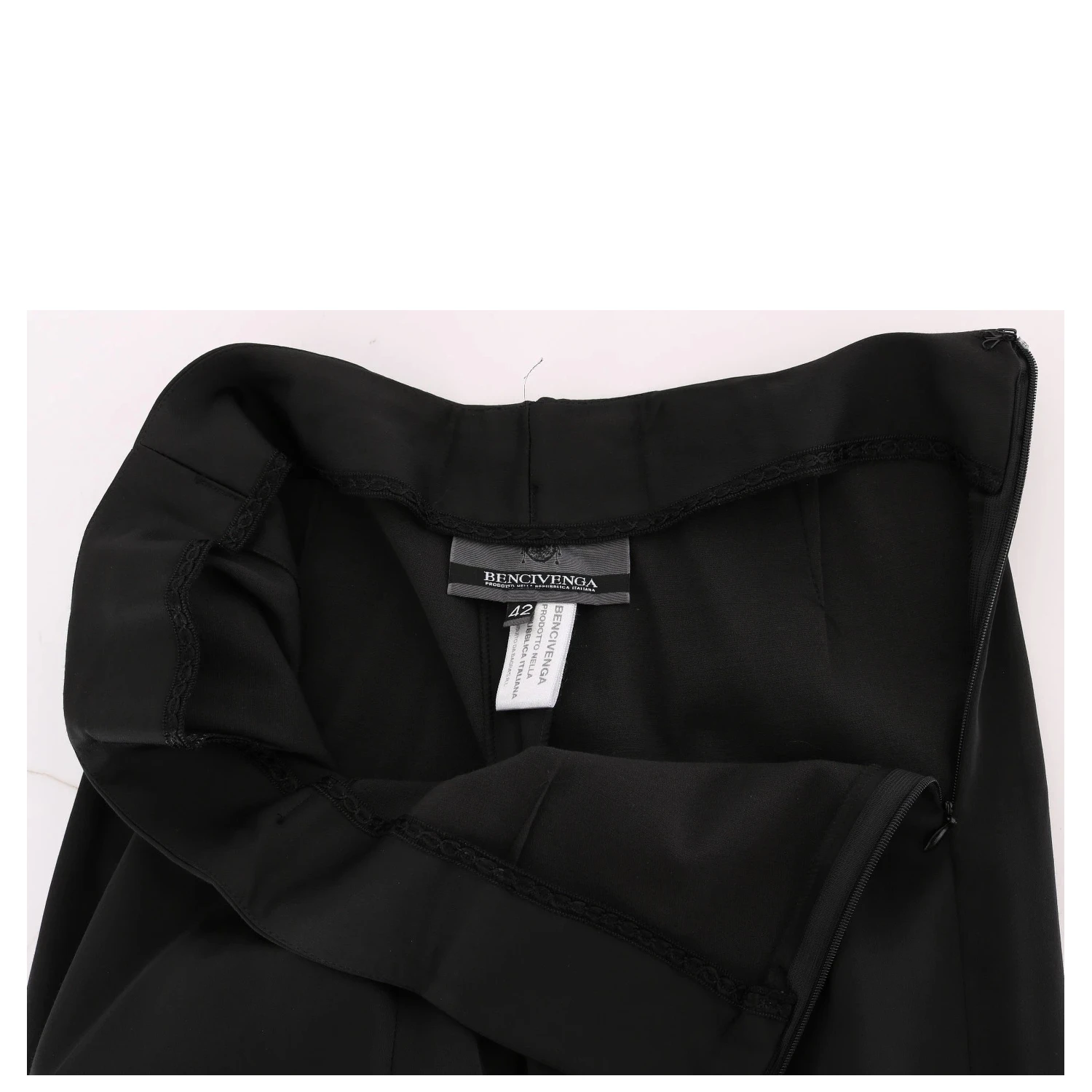 Black Stretch Straight Fit Dress Trousers Pants