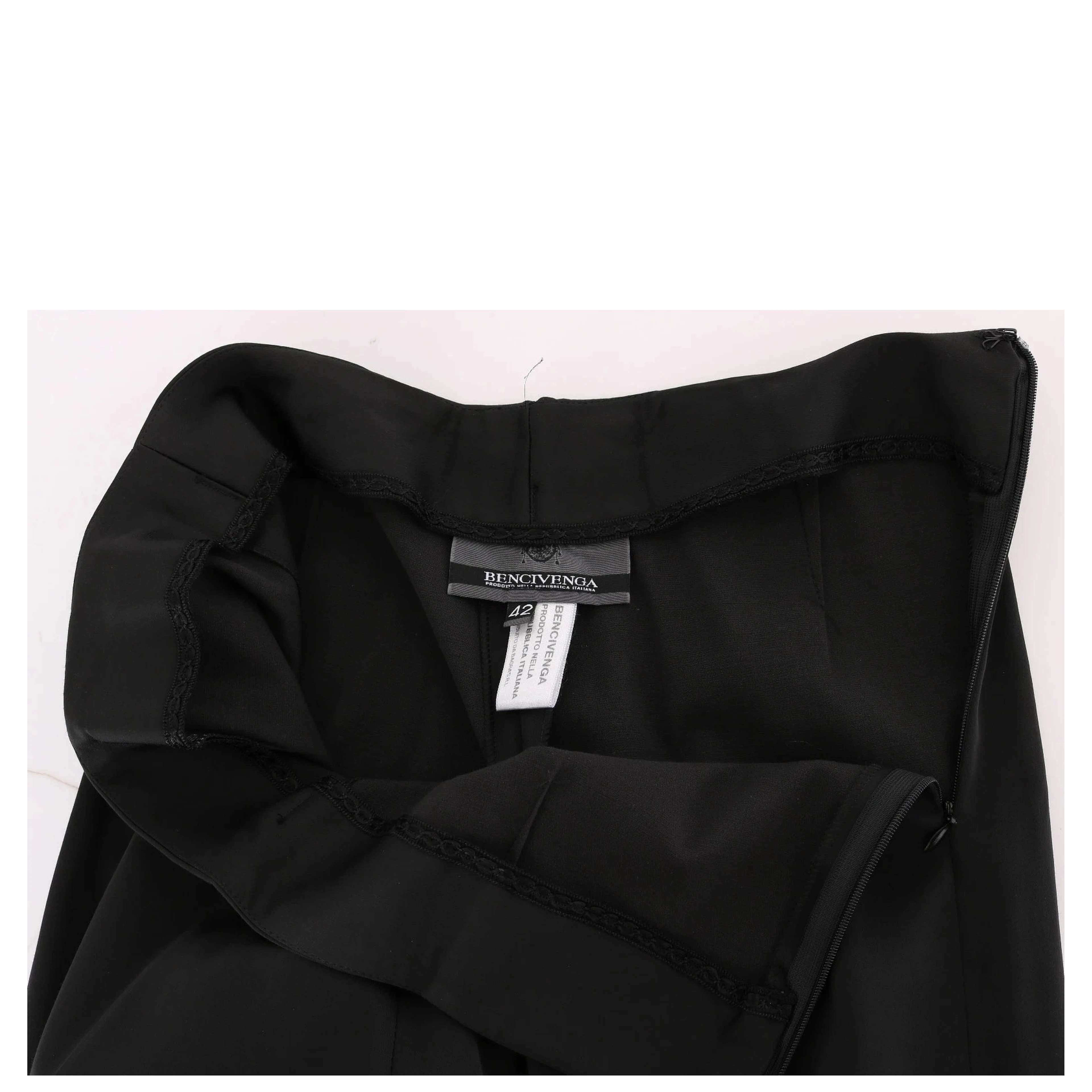 Black Stretch Straight Fit Dress Trousers Pants