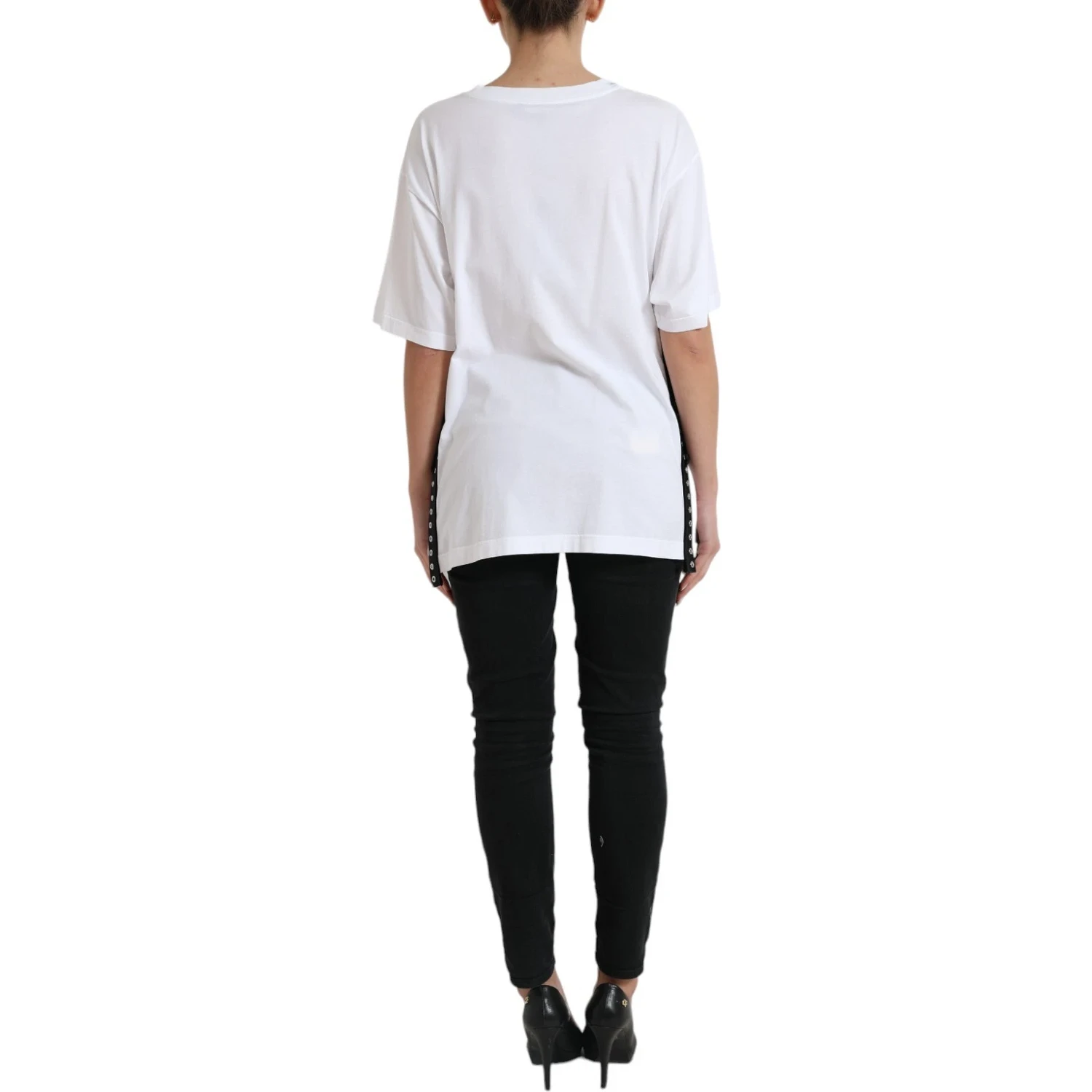 White Cotton 2000 Fashion Print Logo T-shirt