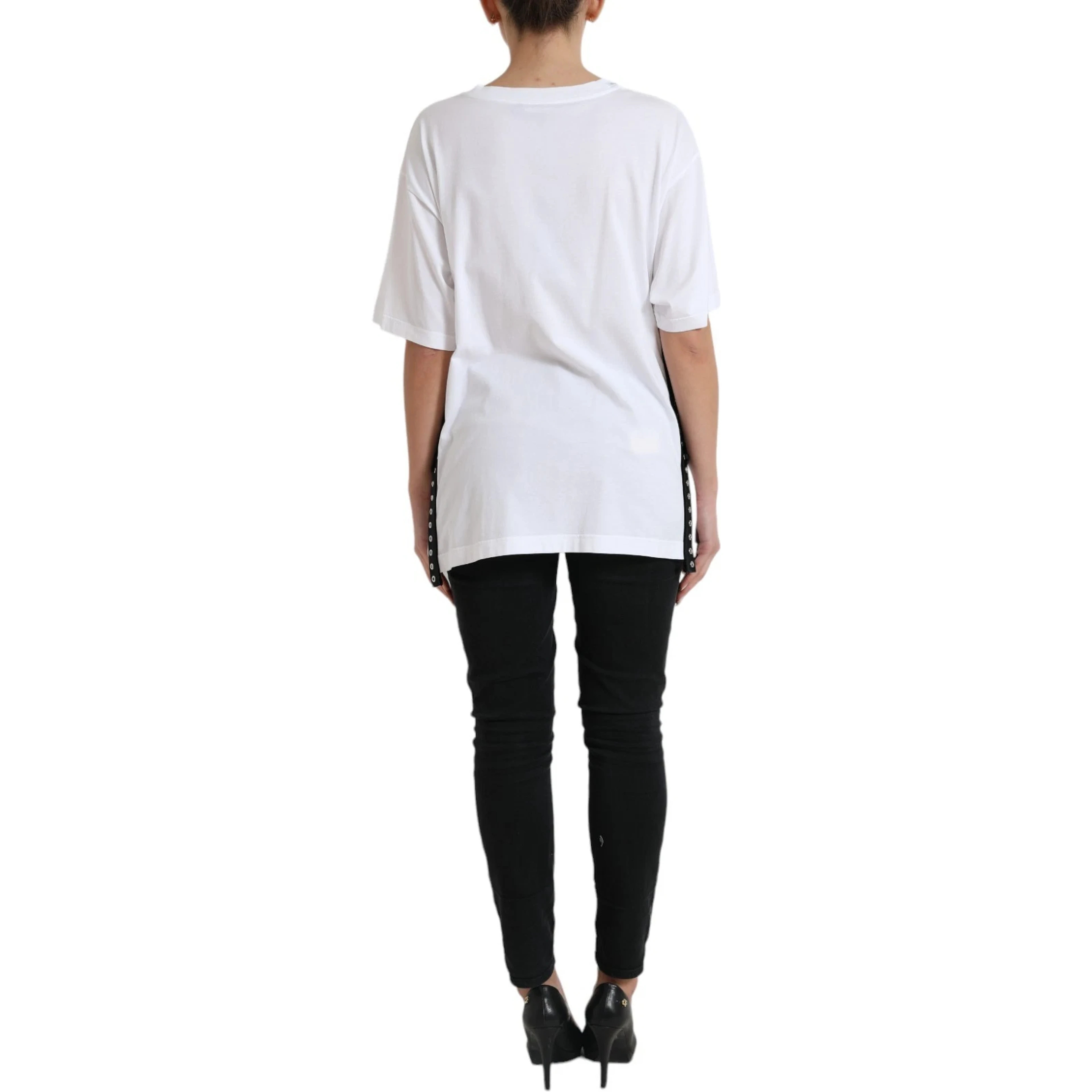 White Cotton 2000 Fashion Print Logo T-shirt