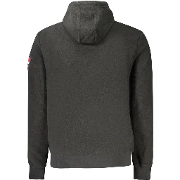 Black Polyester Men Sweatshirt