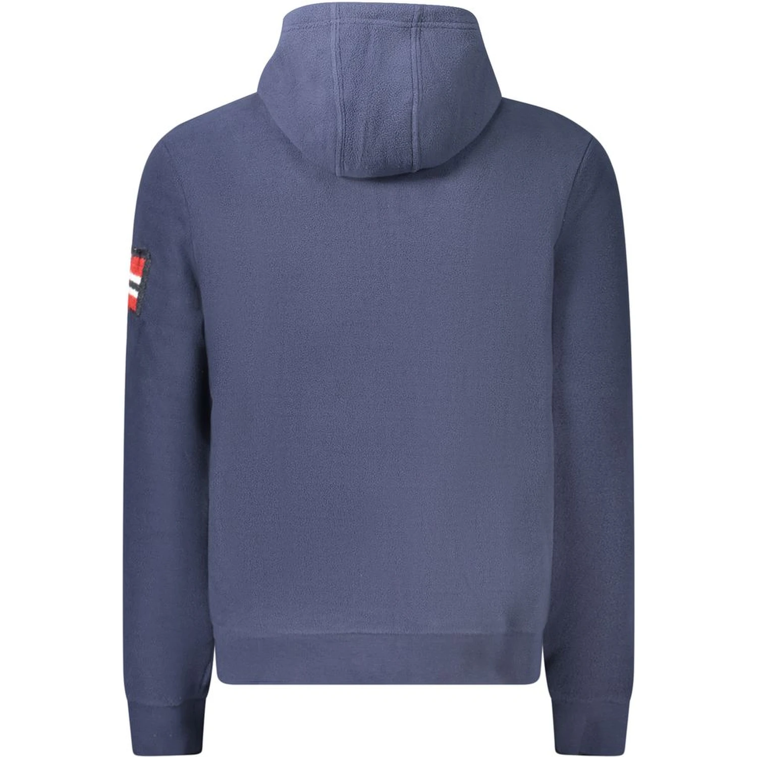 Blue Polyester Men's Hooded Sweater