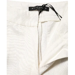 White Viscose Linen Wide Leg Palazzo Womens Pants