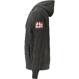 Black Polyester Men Sweatshirt