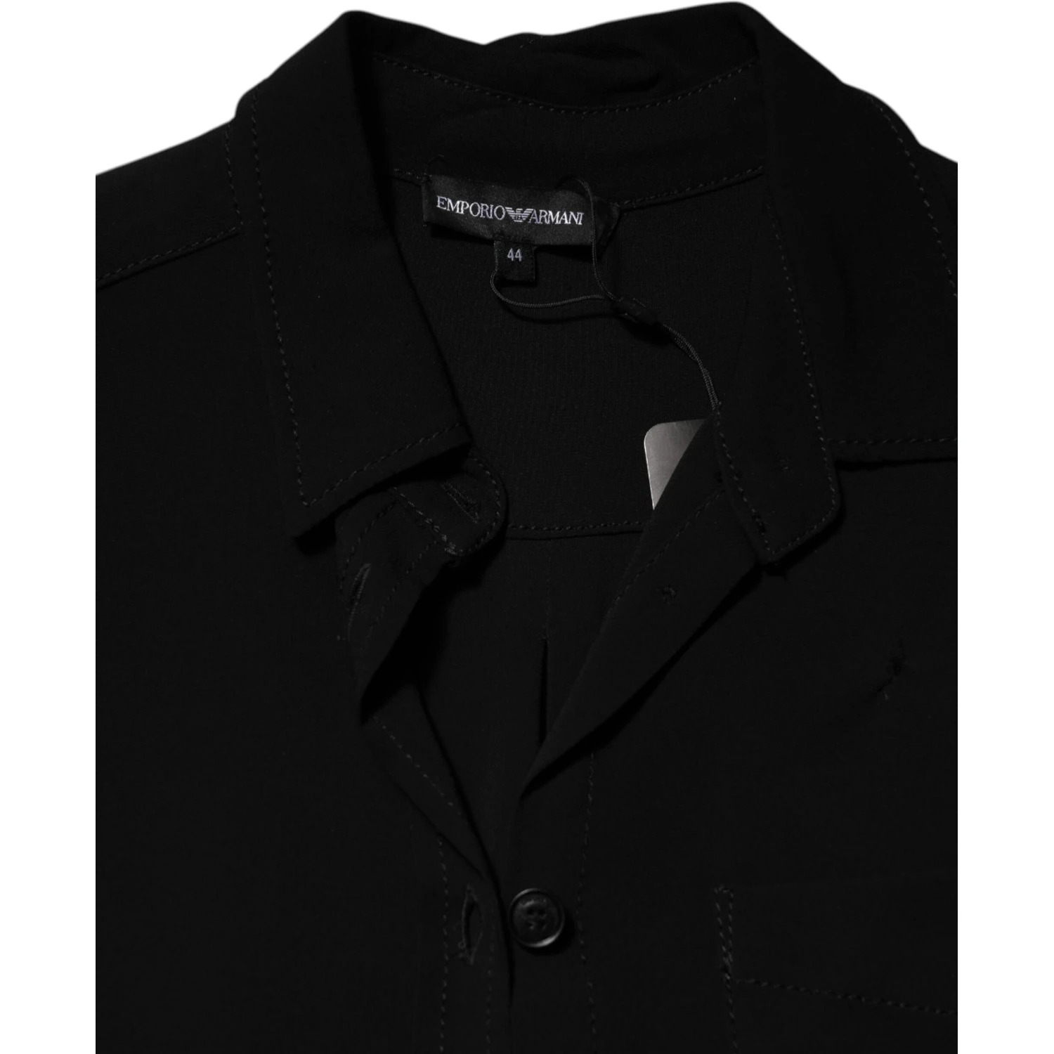 Black Viscose Blend Shirt Style Belted  Dress